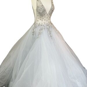 JOVANI Crystal Embellished Bodice Prom Wedding Ballgown - 65379 NWT  Evening